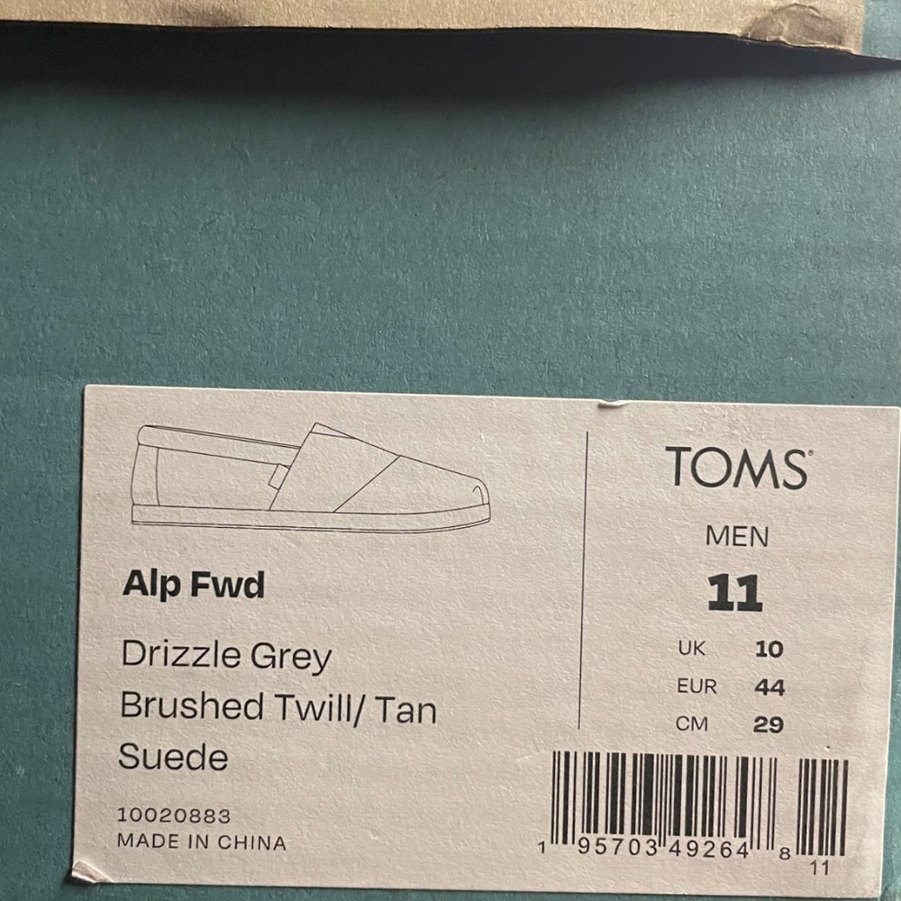 TOMS Alp Fwd men’s slip-on canvas gray sneakers Size 11 - Picture 13 of 13